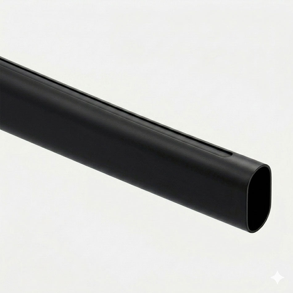 Barra Closet Ovalada Acero Inoxidable Negro
