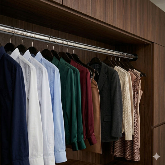 Barra Closet Ovalada Acero Inoxidable Plateado