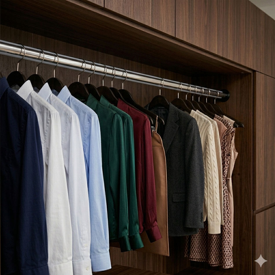 Barra Closet Ovalada Acero Inoxidable Plateado