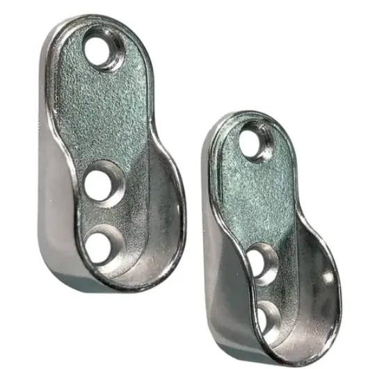Soporte Barra Ovalada Lateral und. Plateado