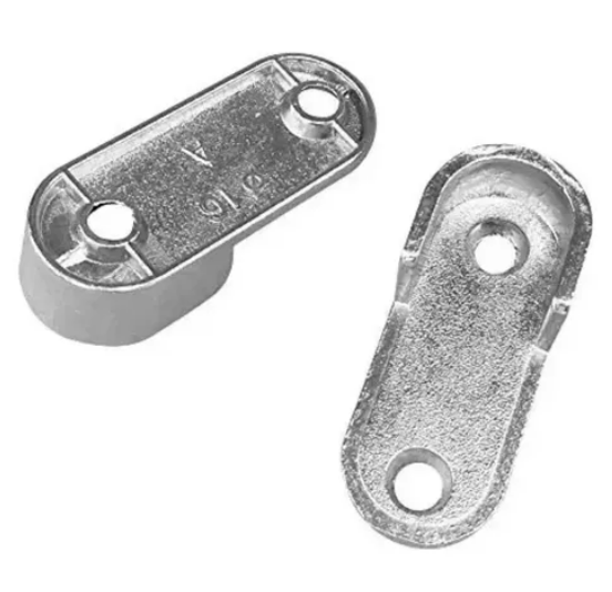 Soporte Barra Ovalada Lateral und. Plateado